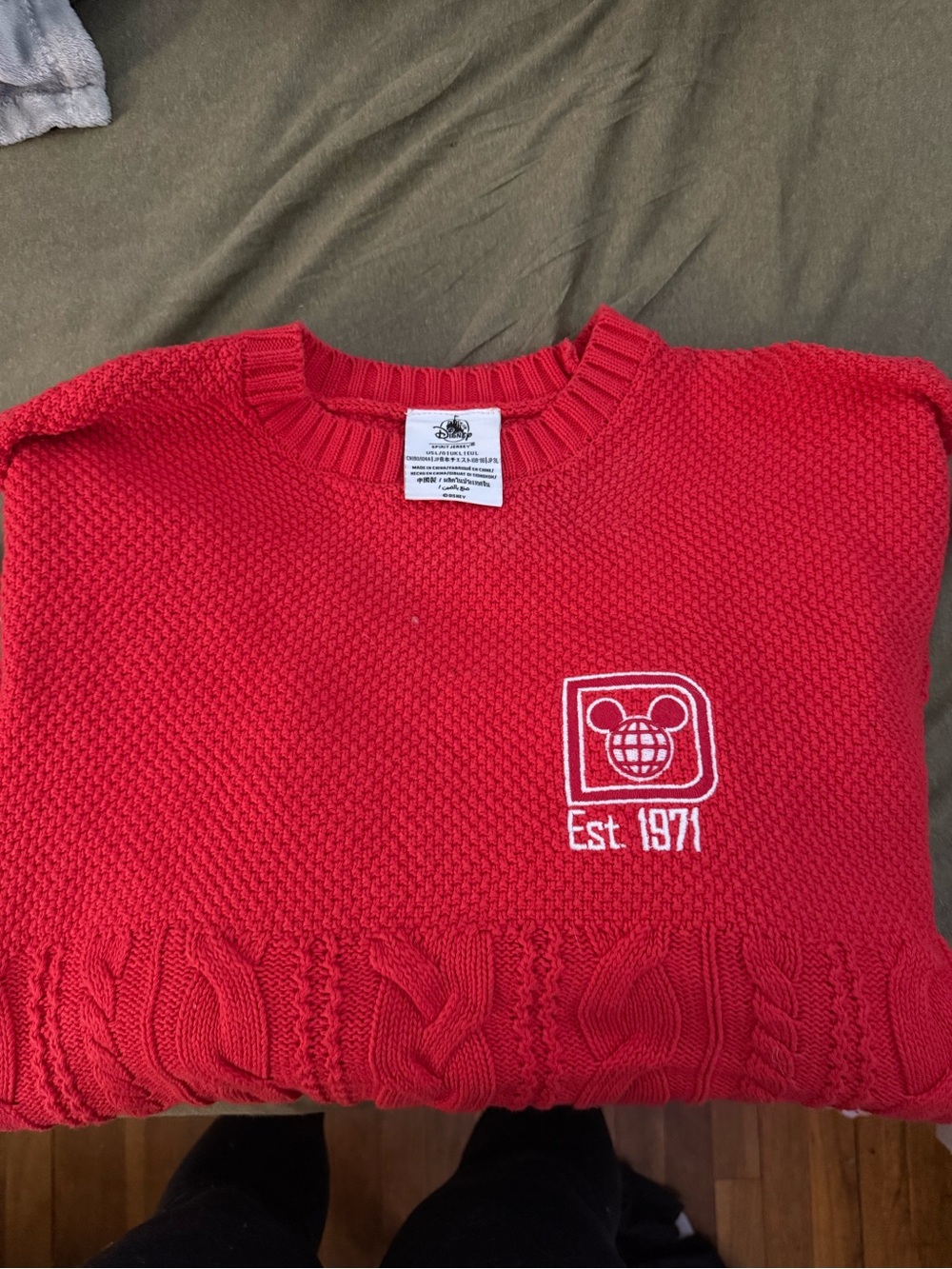 Disney Red Christmas Sweater spirit jersey with Embroidered Logo